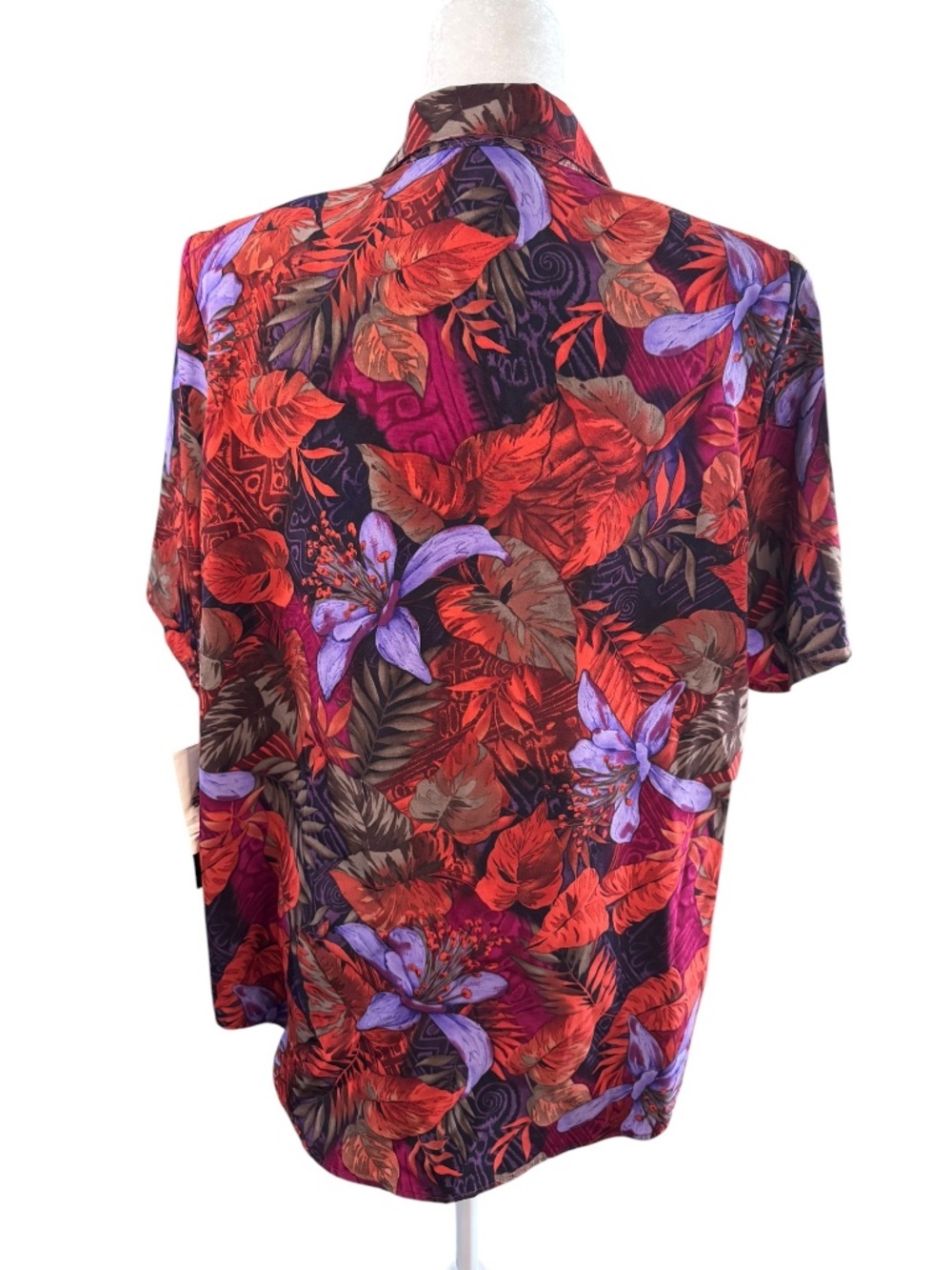 Maggie Sweet Button Down Shirt Size Large Tropical Floral Print - Picture 5 of 7